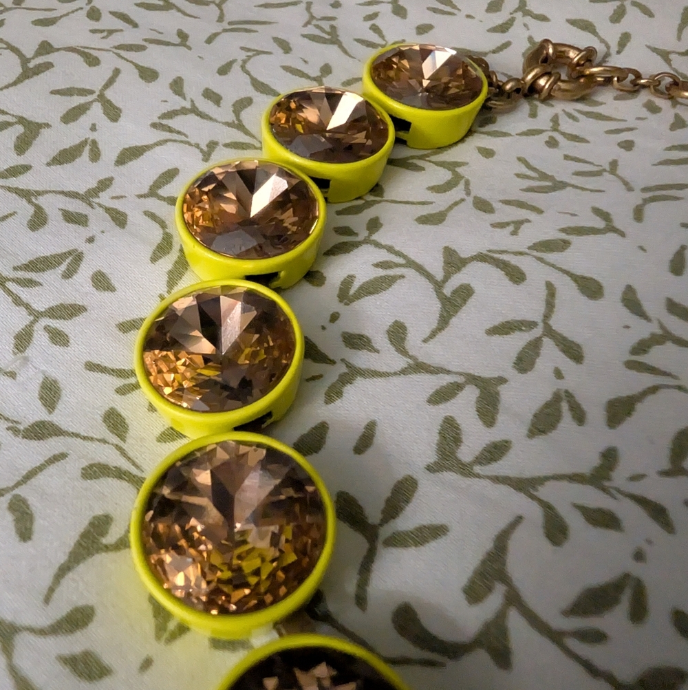 Brûlée J.Crew Jumbo Neon Yellow Necklace - Rare - Picture 3 of 7